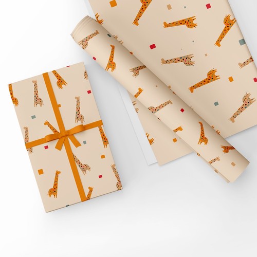 Giraffe gift wrapping - giraffe,