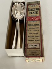 BOXED SET OF 6 SILVER PLATED DESSERT SPOONS IN THE RAT TAIL PATTERN  (SPDS-00)
