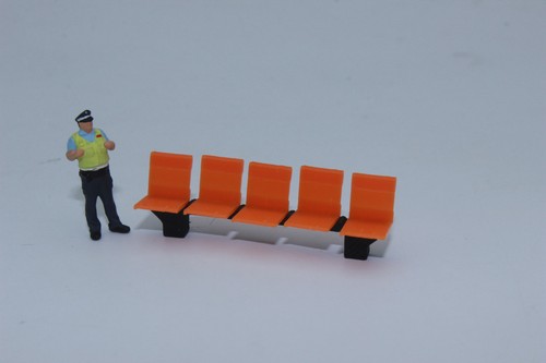Orange station bench seat - orange,