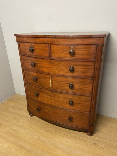 C19th mahogany five height bow - mahogany,