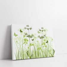 Wild flowers and butterflies. Canvas Print. Ideal gift. 