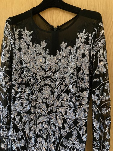 Women black sequined evening - black,