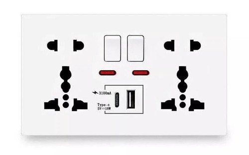 Double 13a wall plug - double,