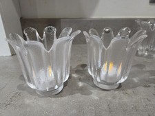 Dartington Daisy 2 Crystal Tealight/Candle Holders. Super Condition.