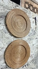 2 Vtg BOHO Rattan Basket