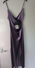 ZARA Purple Velvet Midi Dress