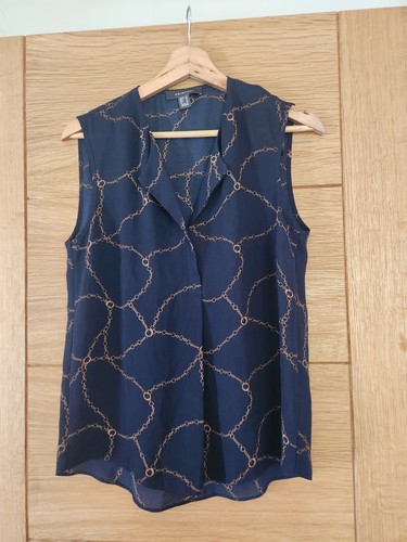 Primark navy blue gold chain - gold,