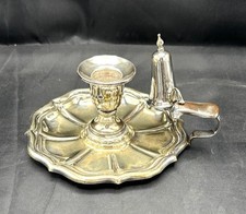 Antique/Vintage Silver Plate Chamber Candlestick & Snuffer