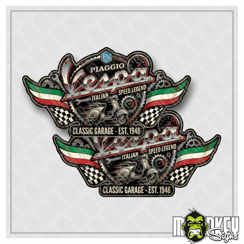 Vespa retro vintage - retro, sticker
