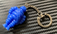VINTAGE RARE MICHELIN MAN BIBENDUM BLUE KEYRING KEY CHAIN FOB 1960s?