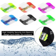 100 x HI VIZ Tactical ID Arm Band Security Badge Card Holder Doorman Armband SIA