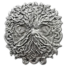 Green Man Pin Badge Pewter Large Greenman Oak Tree Herne Brooch Jewellery