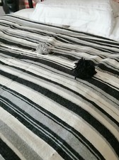Cotton Moroccan Pom Pom Blanket /throw