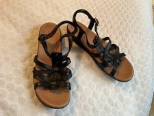 Clarks black leather Manila Bonita sandals UK 7.5 D EU 41.5 US 10 M