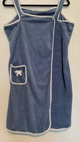 Blue white drying robe towel - blue,