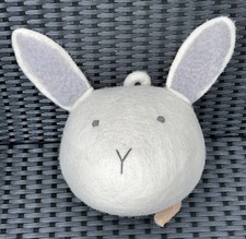 Crate & Kids X Barrel Bunny Rabbit Wool Bust Wall Hanging 6.5”T 15”W