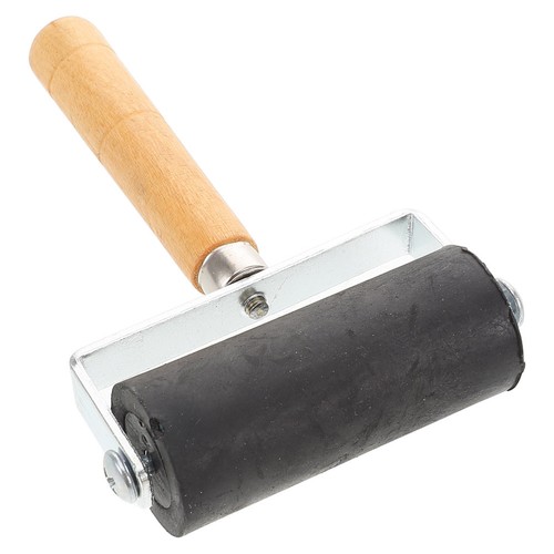 Ink roller rubber with - roller, wooden