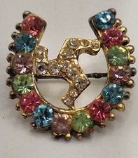 Vintage Lucky Horseshoe Brooch