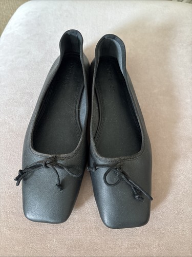Topshop black leather ballet - topshop,