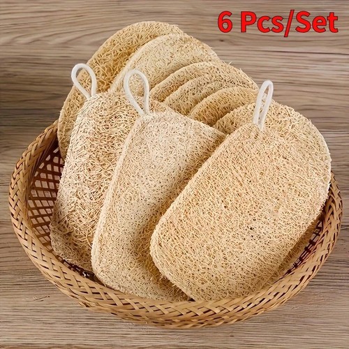 6pcs natural loofah sponges - 6pcs,