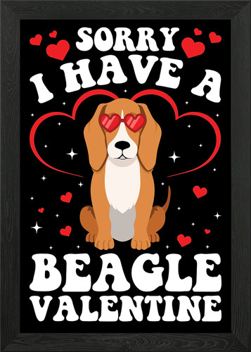 Love beagle framed wall - wall, art