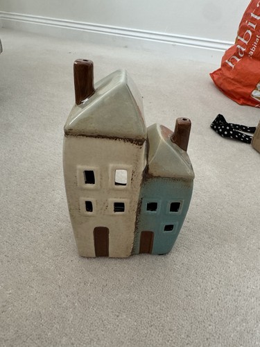 Village pottery tealight - village,
