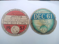 2 VINTAGE CYCLEMOTOR TAX DISCS