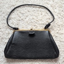 MacLaren Vintage Leather Handbag Black Made In UK