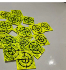 Yellow Retro Survey Targets 20x20mm Pack of 50. Adhesive For Total Stations EDM
