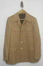 Vintage Woodwards Park Hall Norfolk 70s Jacket Blazer Beige Polyester Men 40 M