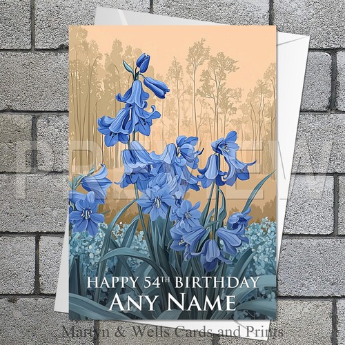 Bluebells birthday card 5x7 - birthday,