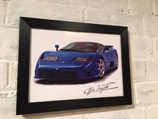 Bugatti EB110 4 turbo poster with reproduction autograph and choice of frame 