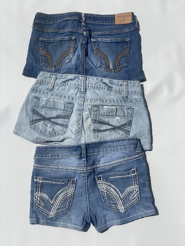 Hollister blue denim shorts - blue,