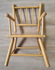 Large vintage 1960s wooden dolls teddy chair with arms