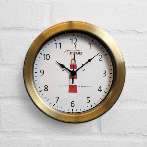 Red lighthouse wall clock - wall,