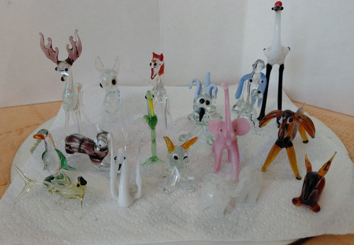 Glass animals ornaments - glass,