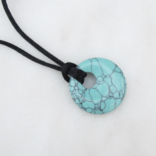Small faux turquoise donut - small,