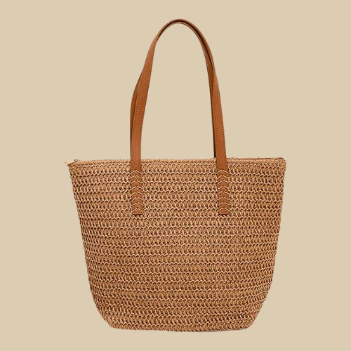 Straw crossbody bag for women - straw,
