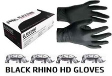 BLACK RHINO 100 HD Nitrile Gloves Strong Heavy Duty -mechanic - cleaning -tattoo