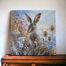 Winter Hare Ceramic Art Tile