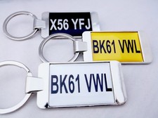 CUSTOM PERSONALISED CAR BIKE LICENCE NUMBER PLATE KEY FOB KEYRING BOTTLE OPENER
