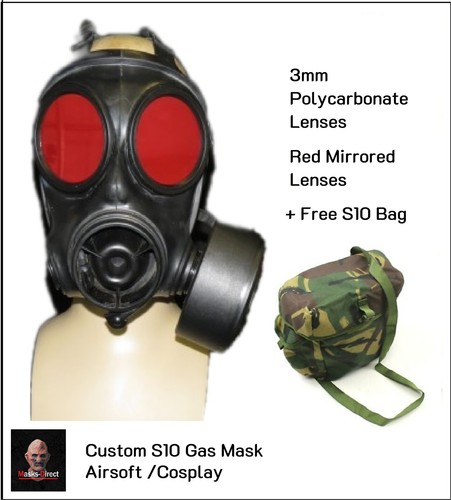 S10 gas mask - s10, red
