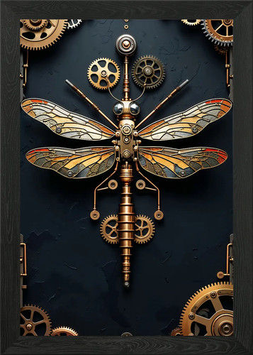 Steampunk dragonfly framed - steampunk,