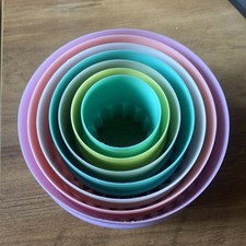 7 Round Cookie Cutter Set Shapes Random Color Circle Pastry Moulds for Baking