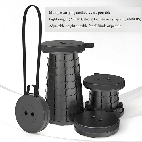 Folding stool telescoping seat - folding,