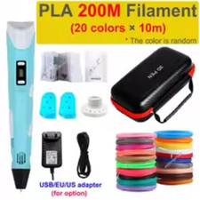 3D Printing Pen with LED Display for Kids DIY Drawing, PLA Filament & Travel Cas