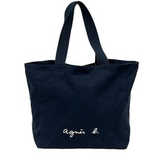 agnes b - Navy White Canvas