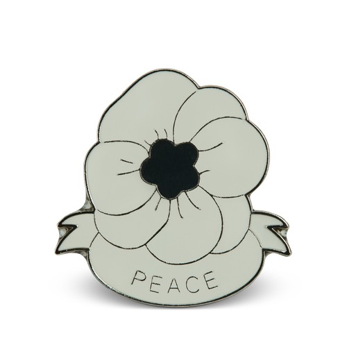 White peace poppy badge - peace,