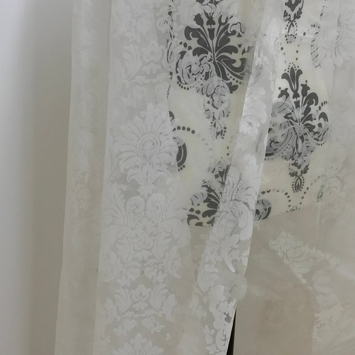 White velvet flock damask - velvet,