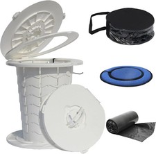 Camping Toilet, Collapsible/Retractable Portable Toilet with Adjustable Height